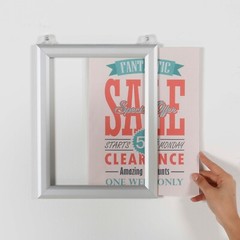Double Sided Slide In Picture Photo Frame Silver Aluminum (11×17-22×28-24×36)