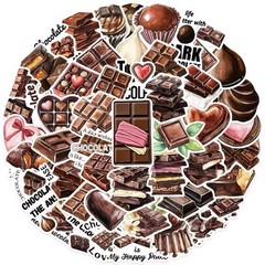 52 PCS Cartoon Chocolate Stickers Food Decals Laptop Hydro Yeti Free Shipping!