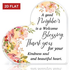 Good Neighbor Blessing Heart Acrylic Plaque Decor Grateful Neighborhood Gift