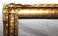 ANTIQUE FITS 8 X10 VICTORIAN PICTURE FRAME LEMON GOLD GILT ORNATE WOOD PRIMITIVE