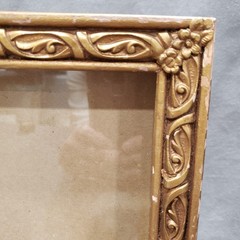 Antique Art Deco Picture Frame 8×10 Gold Finish Ornate Floral Corners Scrollwork