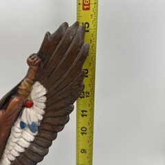 Ceramic Native American Eagle Dancer Statue, Hand Painted {GG}