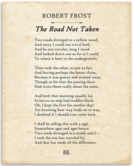 Robert Frost Quote Poster The Road Not Taken 11×14 Unframed Poetry Wall Art