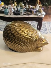 Vtg. Bronze Heghoge Doorstop/Figurine 7″ Inch Length «1 Pound-6ounces»
