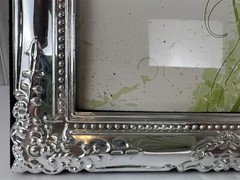 5×7 Antique Plastic Silver Rare Floral Engraved Vintage Picture Photo Frame