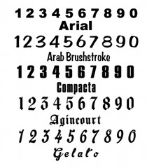 5″ # SET ORACAL 651 2.5 MIL ARIAL VINYL NUMBERS STICKER DECAL BLACK OUTDOOR RATE