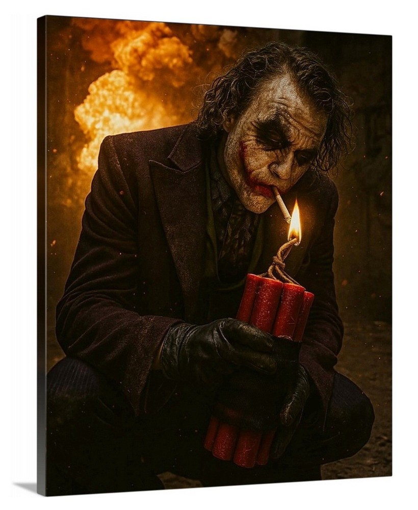 Joker Canvas 16X20 Heath Ledger Movie Art Canvas