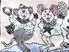 NEW 46″ x 60″ Easy Care «CHRISTMAS MICE» Sears Natural Cotton AFGHAN COLLECTION