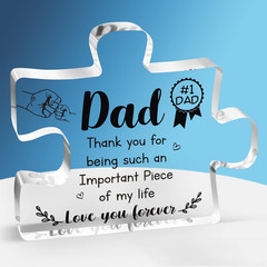 Acrylic Puzzle Plaque Dad Gifts from Daughter Son, Christmas Father’S Day Birthd