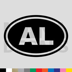 Alabama AL State Oval Vinyl Die Cut Decal Sticker
