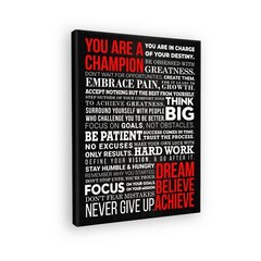 A Champion’s Mantra Motivational Poster – 12 x 16 Inch Inspirational Wall Art…