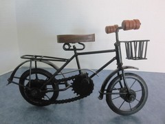 Retro Handmade Iron Bicycle w/Wood Seat & Handlebars Art Deco