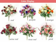 21pc/Bunch Artificial Rose Flowers Bouquet Wedding Party Home Decor Little Rose