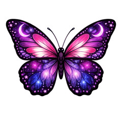 Cosmic Galaxy Butterfly Sticker Celestial Moon Fantasy Vinyl Decal Art