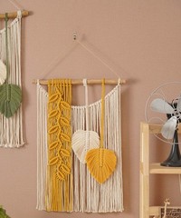 Macrame Wall Hanging Leaves Large Chic Boho Home Decor Handmade Woven Tapestry