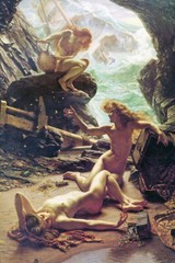 CAVE OF THE STORM NYMPHS WOMEN SEA SHIPWRECK ART PAINTING BY E. POYNTER REPRO