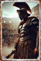 Spartacus the Gladiator Painting All Tin Sign up to 12 x 18 Advertising signs