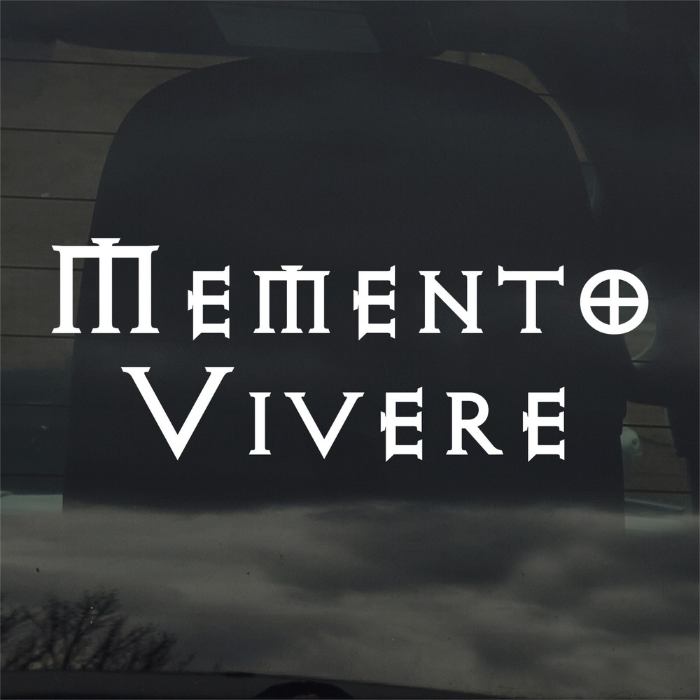 Memento Vivere Vinyl Sticker / Decal Latin Saying Remember To Live