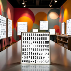A Set 104Pcs Black Cinematic Lightbox Letters and Numbers Signs for A4 Light up