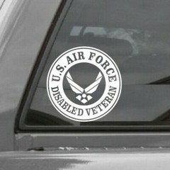 UNITED STATES AIR FORCE DISABLED VETERAN ROUNDEL Vinyl Window Decal Sticker