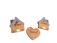 Home Sweet Home Hand-Painted Wooden Wall Decor Set Cottage Core Vintage