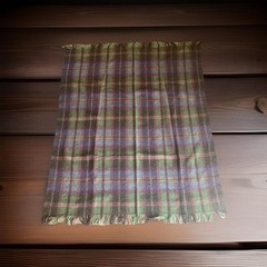 ARAN SWEATER MARKET 100% WOOL PLAID THROW BLANKET MADE IN IRELAND 48×56