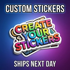 Custom Logo Vinyl Stickers Die Cut Full Color Waterproof Gloss Labels