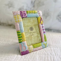 Vintage Y2K Baby Patchwork Picture Frame Unisex 4×6 Photo