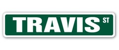 TRAVIS Street Sign Childrens Name Room Metal Sign Decal