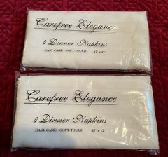 Carefree Elegance Dinner Napkins Soft Touch Easy Care 17″ x 17″ 8 Ivory Napkins