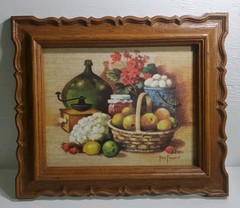 Vintage 1981 Homco Wall Art Ken Forrest «Fresh From The Farm» 13×11 In Farmhouse