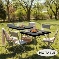 Square Fitted Table Cover Card Tablecloth 34×34 inch, 2 Packs Waterproof Elastic