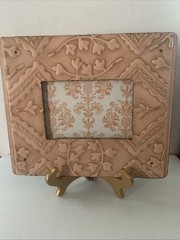 Photo Frame Metal Embossed Floral 4×6 Photo Vertical or Horizontal Pink-Bronze