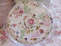 Shabby Chic Style Broken China Mosaic Dessert Platter