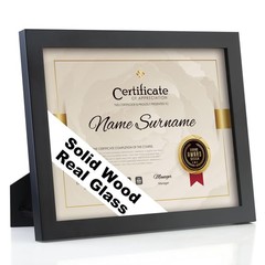 8.5×11 Diploma Frame for Certificate & Documents, Solid Wood Picture Frame wi…