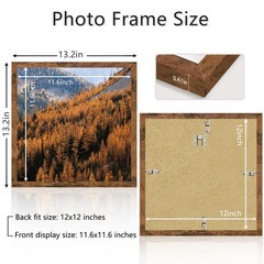 Picture Frame 12×12 Wall Mount Display Frame Brown