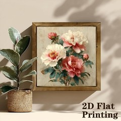 Retro Peony Branch Wooden Sign French Country Decor for Bedroom Living Room Gift