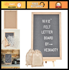 Large Felt Letter Board 12×16″ – 402 Letters, Numbers & Symbols, Wall Mount, Sta