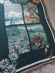 Vintage 1990s – 4 Seasons Woven Throw Blanket – 48″x57″