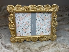 Shabby Chic Gold Tone Sunflower Photo Frame 4×6 Vertical Or Horizontal New