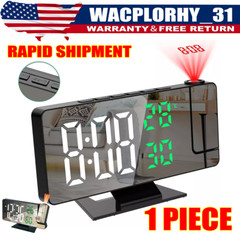 7.8″ LED Digital Projector Projection Snooze Dual Alarm Clock Timer USB A+