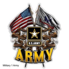 LARGE-SIZED CAR DECALS – U.S. MILITARY – 6 CHOICES