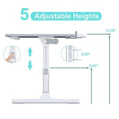 Laptop Bed Desk with Adjustable Heights and Angles, Upgraded-Sturdy Foldable …