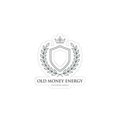 Old Money Energy Sticker | minimalist serif, monochrome quiet luxury