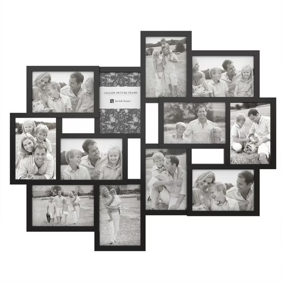Lavish Home Photo Frame Collage for Twelve 4×6-Inch Pictures (Black)