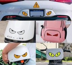 Green Big Eyes Car Sticker Wall Sticker Cartoon 3D Decal Sticker for Bike/ Car