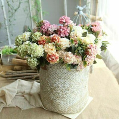 10 Heads Artificial Hydrangea Flowers Silk Bouquet Party Wedding Home Xmas Decor