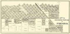 Historic City Map – Fresno Southern California – Thomas 1892 – Vintage Wall Art