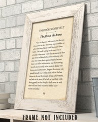 Theodore Roosevelt – The Man In The Arena – 11×14 Unframed Typography Book Page