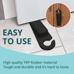 4 PCS Door Stopper Grooved Rubber Wedge with Hook for Office Home Door